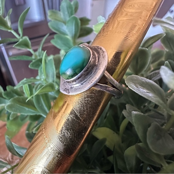 Vintage Sterling Silver Sonoran Gold Turquoise Heart Ring NA S: 6.25 - Picture 5 of 9